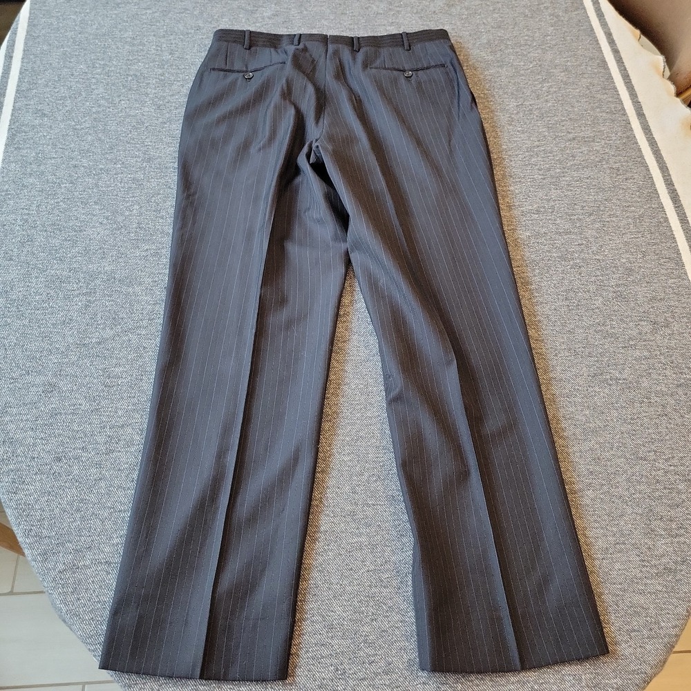 Corneliani Suit Men's 42R Wool 3 Piece Pinstripes Black Pants 35x31 Vest (52 EU) - Picture 15 of 15